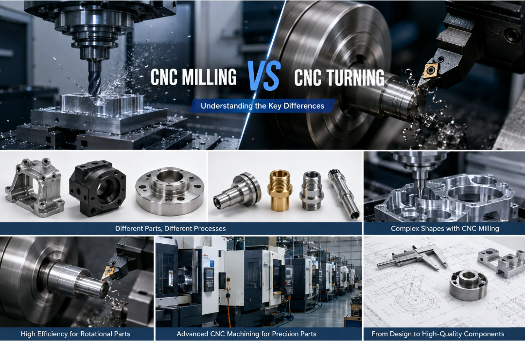 Cad iad na difríochtaí idir CNC Milling agus CNC Turning?